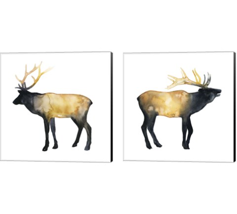 Elk Aglow 2 Piece Canvas Print Set by Grace Popp