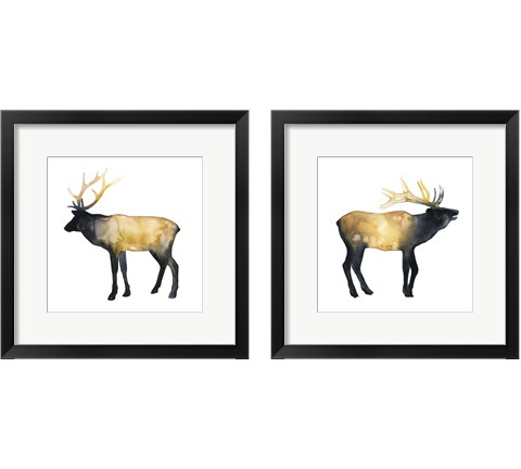 Elk Aglow 2 Piece Framed Art Print Set by Grace Popp