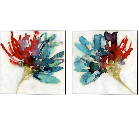 Splashed Flower 2 Piece Canvas Print Set by Jennifer Goldberger
