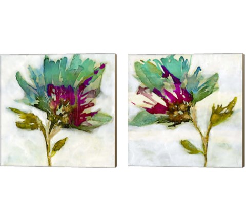 Fuchsia Splash 2 Piece Canvas Print Set by Jennifer Goldberger