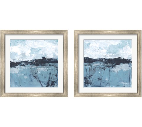 Blue Coast Abstract 2 Piece Framed Art Print Set by June Erica Vess