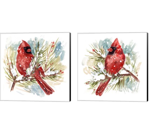 The Cardinal 2 Piece Canvas Print Set by Melissa Wang