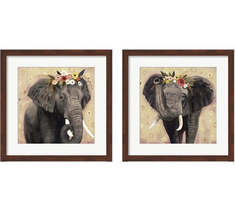 Klimt Elephant 2 Piece Framed Art Print Set by Victoria Barnes
