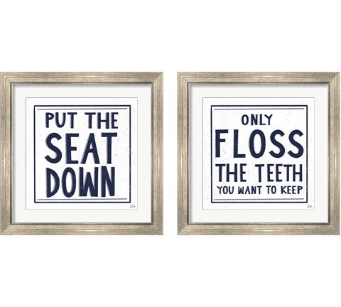 Bathroom Rules 2 Piece Framed Art Print Set by Melissa Averinos