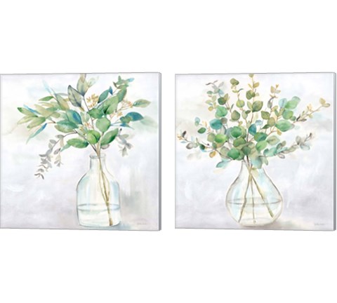 Eucalyptus Vase 2 Piece Canvas Print Set by Cynthia Coulter