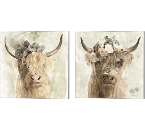 Cow and Crown 2 Piece Canvas Print Set by Stellar Design Studio
