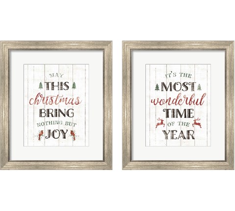 Christmas Joy 2 Piece Framed Art Print Set by Wild Apple Portfolio