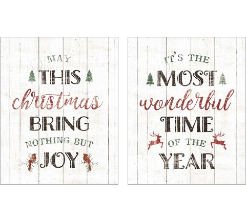 Christmas Joy 2 Piece Art Print Set by Wild Apple Portfolio