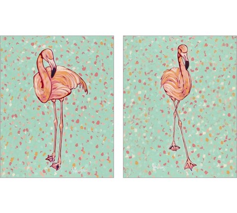 Flamingo Portrait 2 Piece Art Print Set by Jodi Augustine