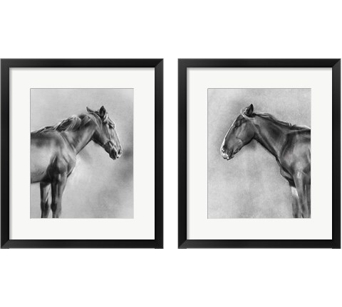 Charcoal Equine Portrait 2 Piece Framed Art Print Set by Emma Caroline