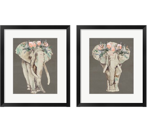 Flower Crown Elephant 2 Piece Framed Art Print Set by Jennifer Goldberger