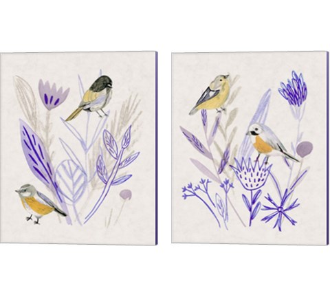 Meander in Violet 2 Piece Canvas Print Set by Melissa Wang