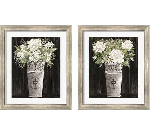 Punched Tin Floral 2 Piece Framed Art Print Set by Cindy Jacobs