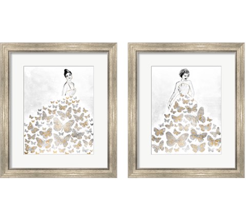 Fluttering Gown 2 Piece Framed Art Print Set by Annie Warren