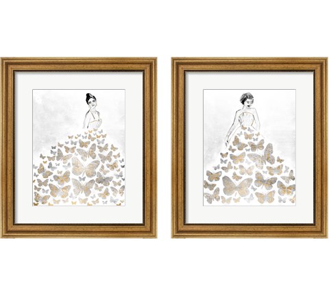 Fluttering Gown 2 Piece Framed Art Print Set by Annie Warren