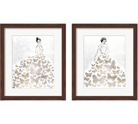Fluttering Gown 2 Piece Framed Art Print Set by Annie Warren