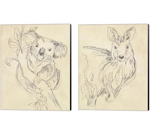 Outback Sketch 2 Piece Canvas Print Set by June Erica Vess