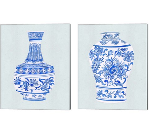 Qing Vase 2 Piece Canvas Print Set by Melissa Wang