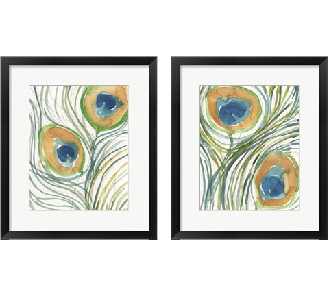 Peacock Abstract 2 Piece Framed Art Print Set by Sam Dixon