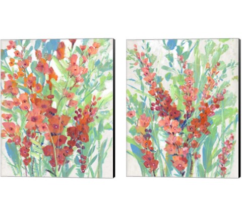 Tropical Summer Blooms 2 Piece Canvas Print Set by Timothy O'Toole