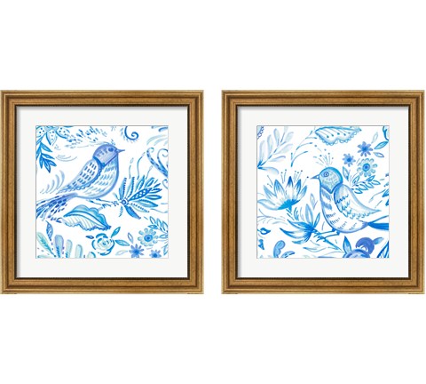 Birds in Blue 2 Piece Framed Art Print Set by Ani Del Sol