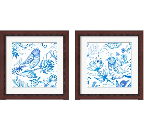Birds in Blue 2 Piece Framed Art Print Set by Ani Del Sol