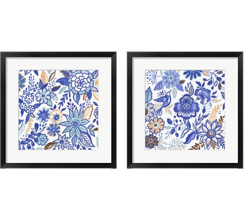Botanical Azul  2 Piece Framed Art Print Set by Ani Del Sol