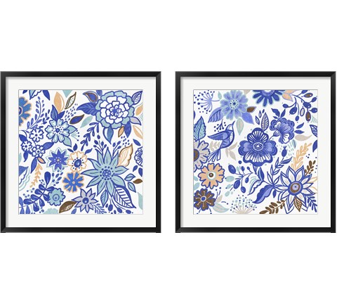 Botanical Azul  2 Piece Framed Art Print Set by Ani Del Sol