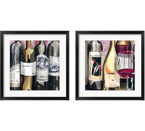 Vintage Wines 2 Piece Framed Art Print Set by Heather A. French-Roussia