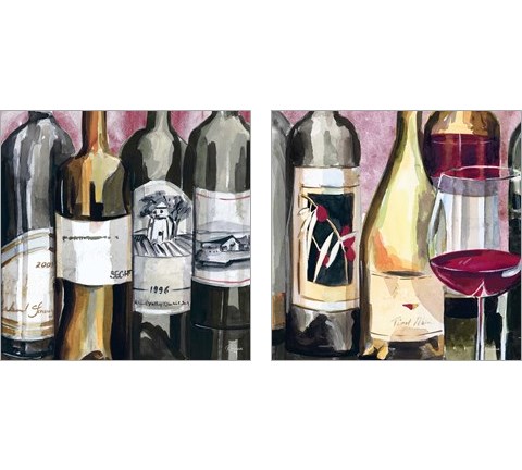 Vintage Wines 2 Piece Art Print Set by Heather A. French-Roussia