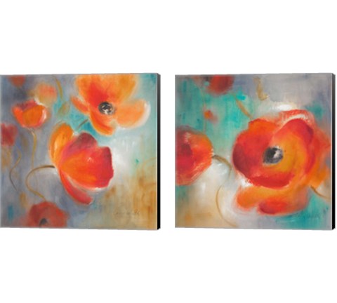 Scarlet Poppies in Bloom 2 Piece Canvas Print Set by Lanie Loreth