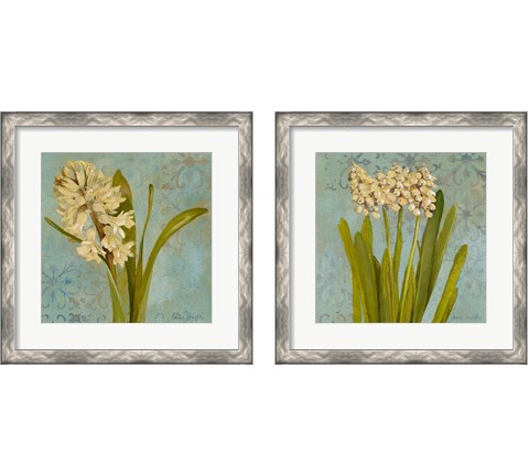 Hyacinth on Teal 2 Piece Framed Art Print Set by Lanie Loreth