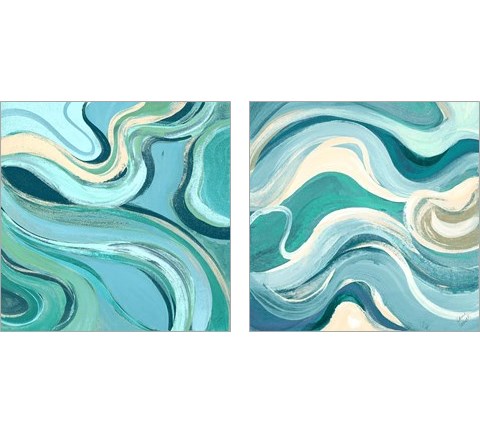 Curving Waves 2 Piece Art Print Set by Lanie Loreth