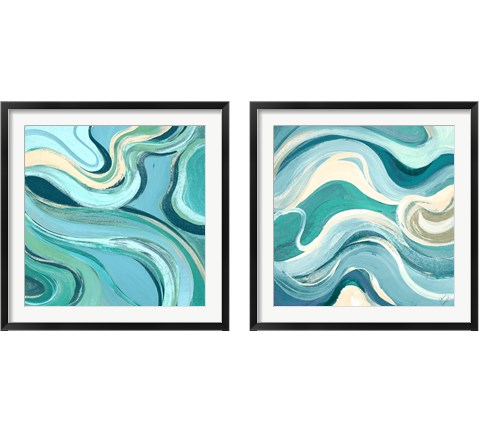Curving Waves 2 Piece Framed Art Print Set by Lanie Loreth