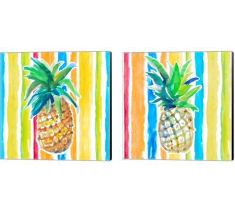 Vibrant Pineapple 2 Piece Canvas Print Set by Lanie Loreth