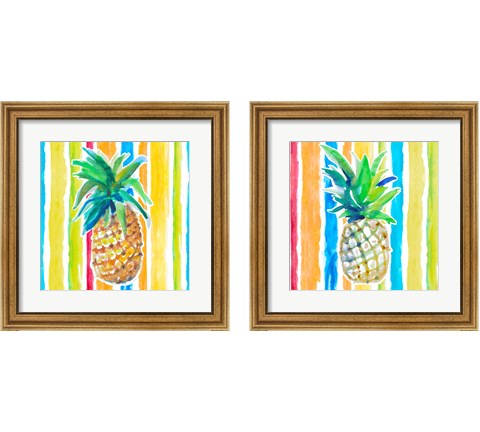 Vibrant Pineapple 2 Piece Framed Art Print Set by Lanie Loreth
