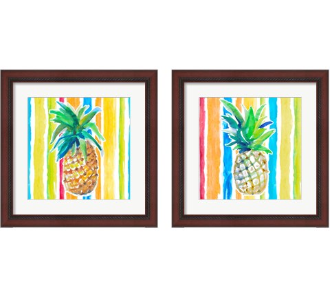 Vibrant Pineapple 2 Piece Framed Art Print Set by Lanie Loreth