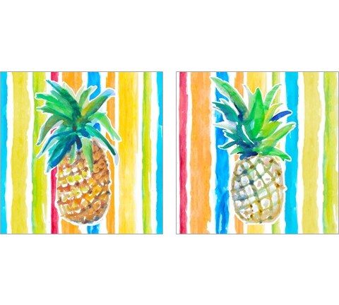 Vibrant Pineapple 2 Piece Art Print Set by Lanie Loreth