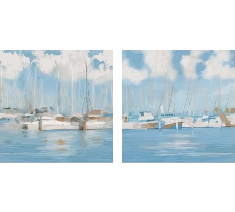 Golf Harbor Boats 2 Piece Art Print Set by Dan Meneely