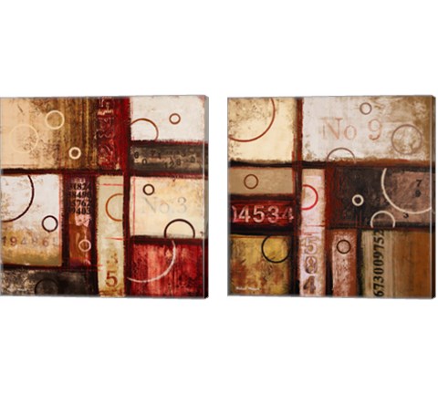Digits in the Abstract 2 Piece Canvas Print Set by Michael Marcon