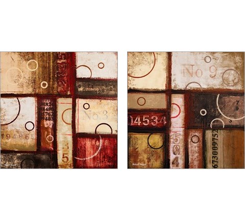 Digits in the Abstract 2 Piece Art Print Set by Michael Marcon