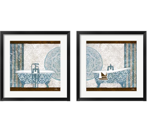 Garden Bath 2 Piece Framed Art Print Set by Elizabeth Medley