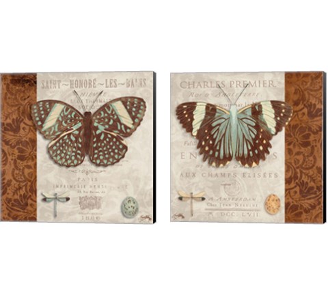 Butterfly on Display 2 Piece Canvas Print Set by Elizabeth Medley