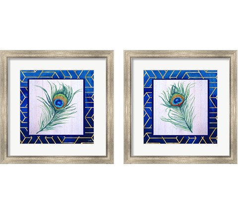 Peacock Feather 2 Piece Framed Art Print Set by Elizabeth Medley