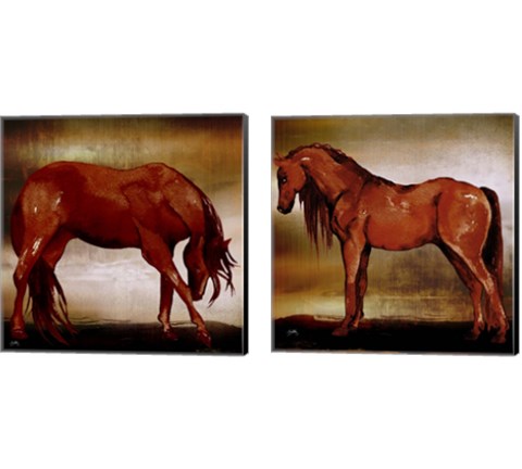 Red Horse 2 Piece Canvas Print Set by Elizabeth Medley