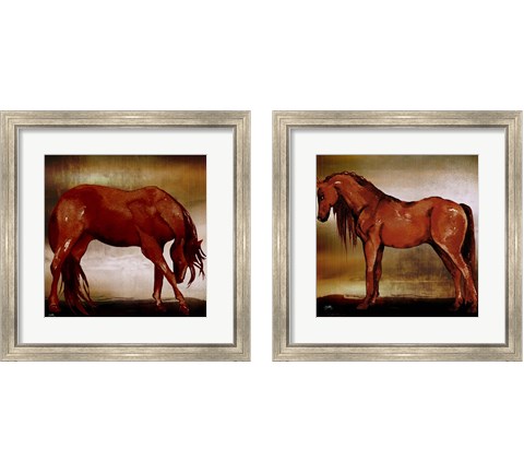 Red Horse 2 Piece Framed Art Print Set by Elizabeth Medley