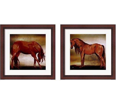 Red Horse 2 Piece Framed Art Print Set by Elizabeth Medley