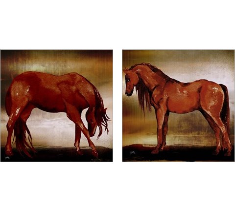 Red Horse 2 Piece Art Print Set by Elizabeth Medley