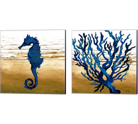 Coastal Blue 2 Piece Canvas Print Set by Elizabeth Medley