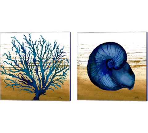 Coastal Blue 2 Piece Canvas Print Set by Elizabeth Medley